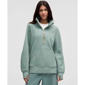 Lululemon Scuba Oversized Funnel-Neck Half Zip *Long Crater Blue / Gold XS/S